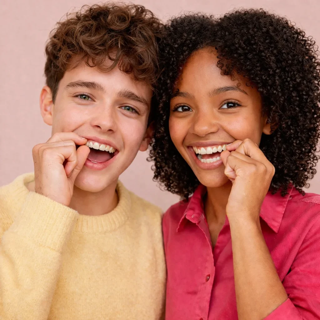 Invisible orthodontics for teenagers in Valencia, boys and girls with natural smiles